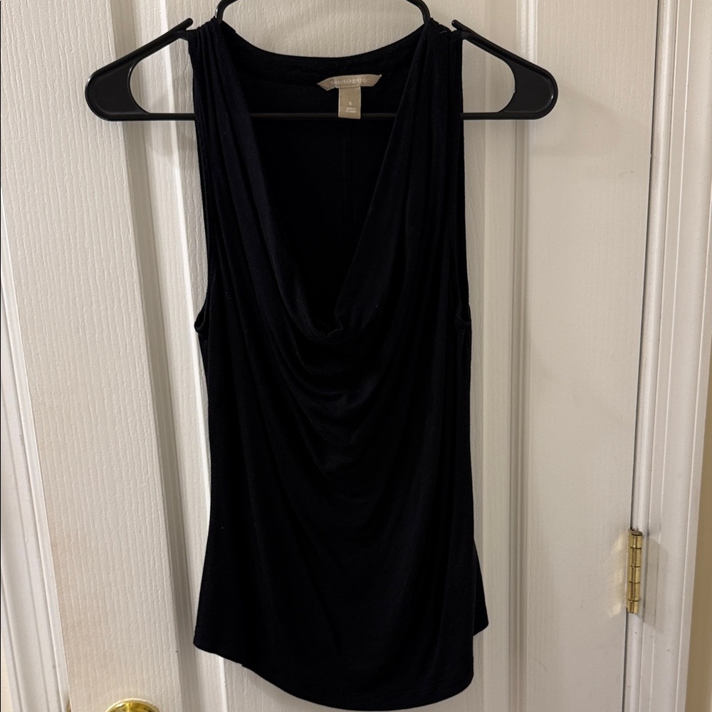 Banana Republic Black Drape Neck Tank Top